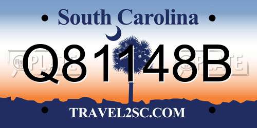 Q81148B South Carolina License Plate