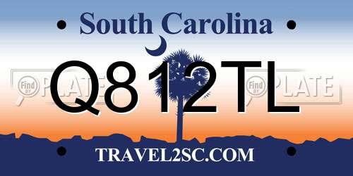 Q812TL South Carolina License Plate