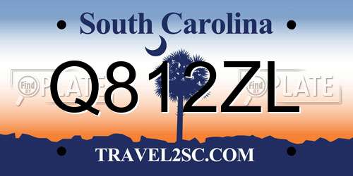 Q812ZL South Carolina License Plate