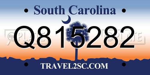 Q815282 South Carolina License Plate
