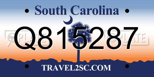 Q815287 South Carolina License Plate