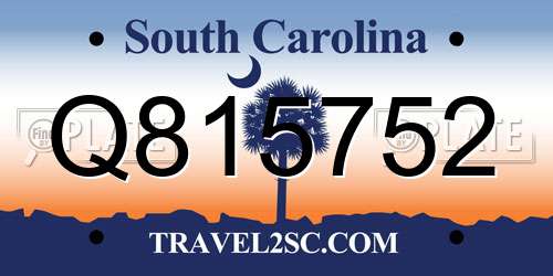 Q815752 South Carolina License Plate