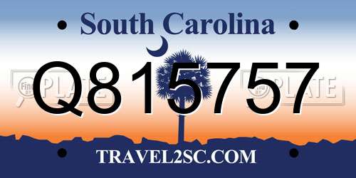 Q815757 South Carolina License Plate