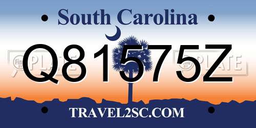 Q81575Z South Carolina License Plate