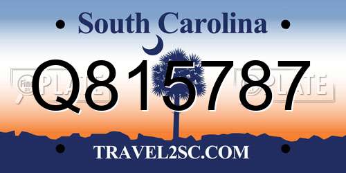 Q815787 South Carolina License Plate
