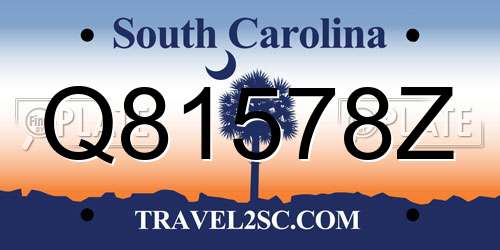 Q81578Z South Carolina License Plate
