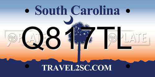 Q817TL South Carolina License Plate