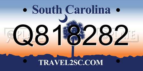 Q818282 South Carolina License Plate