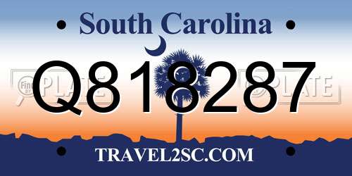 Q818287 South Carolina License Plate