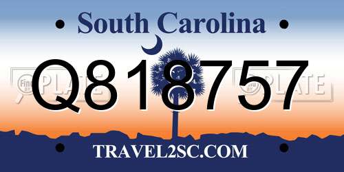 Q818757 South Carolina License Plate