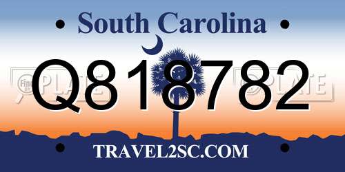 Q818782 South Carolina License Plate