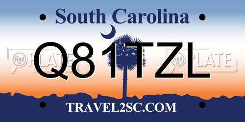 Q81TZL South Carolina License Plate
