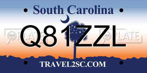 Q81ZZL South Carolina License Plate