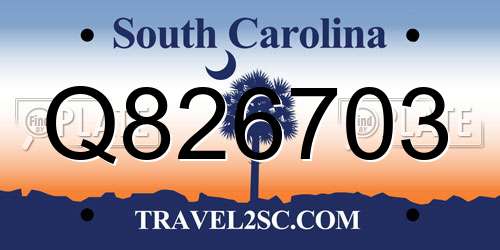 Q826703 South Carolina License Plate