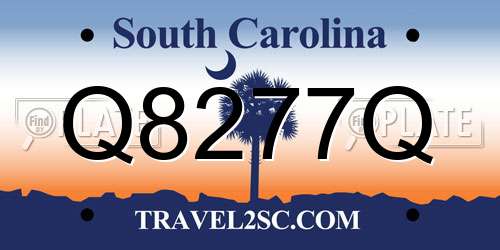 Q8277Q South Carolina License Plate