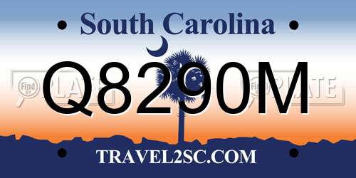 Q8290M South Carolina License Plate