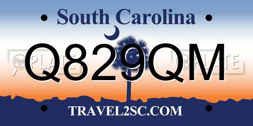 Q829QM South Carolina License Plate