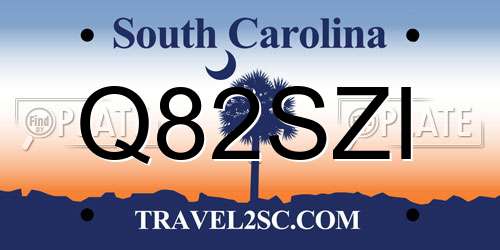 Q82SZI South Carolina License Plate