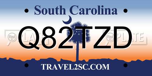 Q82TZD South Carolina License Plate