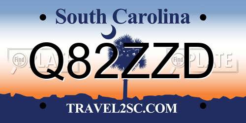 Q82ZZD South Carolina License Plate
