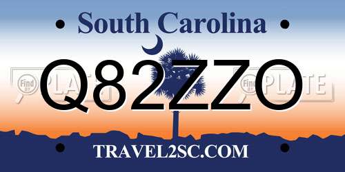 Q82ZZO South Carolina License Plate