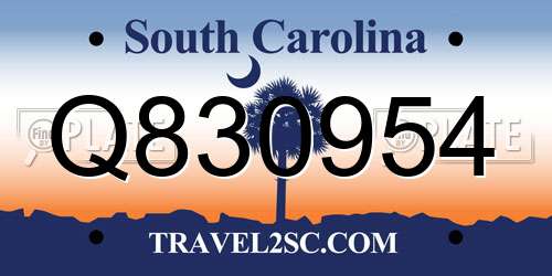Q830954 South Carolina License Plate