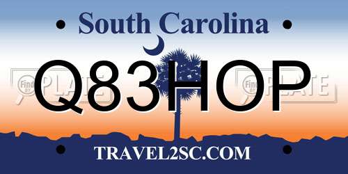 Q83HOP South Carolina License Plate