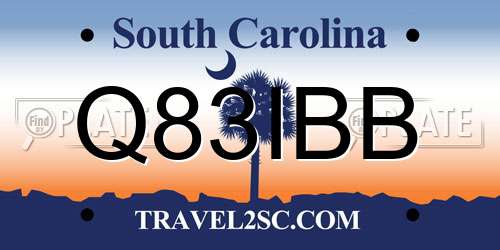 Q83IBB South Carolina License Plate