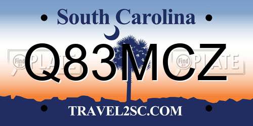 Q83MCZ South Carolina License Plate
