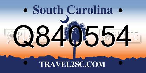 Q840554 South Carolina License Plate