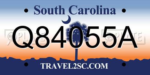 Q84055A South Carolina License Plate