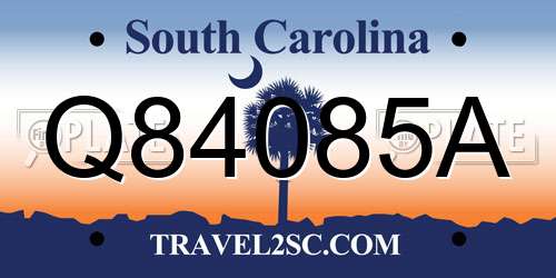 Q84085A South Carolina License Plate