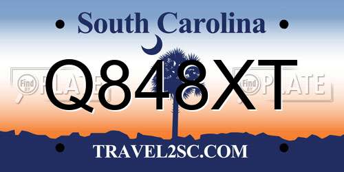 Q848XT South Carolina License Plate