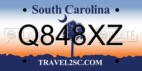 Q848XZ South Carolina License Plate