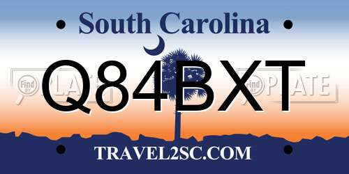 Q84BXT South Carolina License Plate