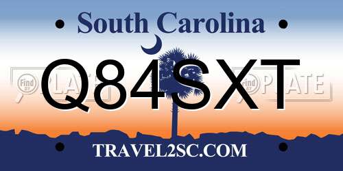 Q84SXT South Carolina License Plate