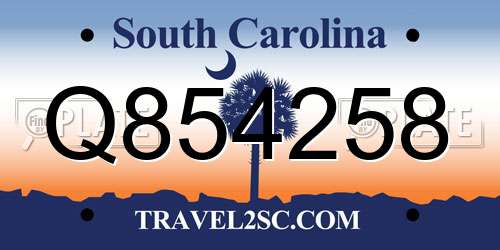 Q854258 South Carolina License Plate