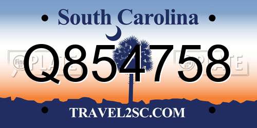 Q854758 South Carolina License Plate