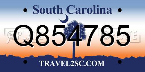 Q854785 South Carolina License Plate