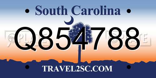 Q854788 South Carolina License Plate