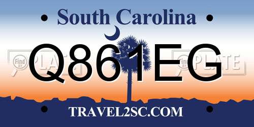Q861EG South Carolina License Plate