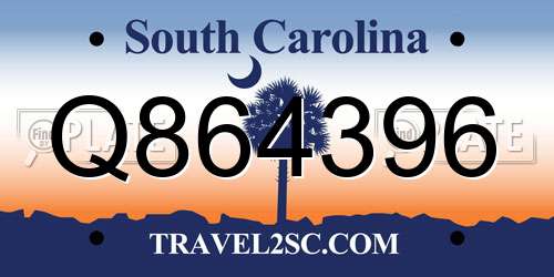 Q864396 South Carolina License Plate