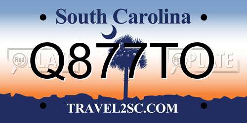 Q877TO South Carolina License Plate