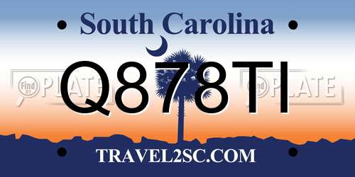 Q878TI South Carolina License Plate