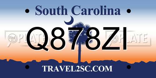 Q878ZI South Carolina License Plate
