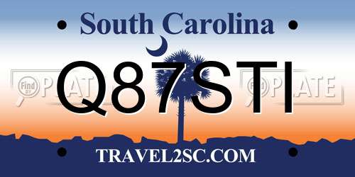 Q87STI South Carolina License Plate