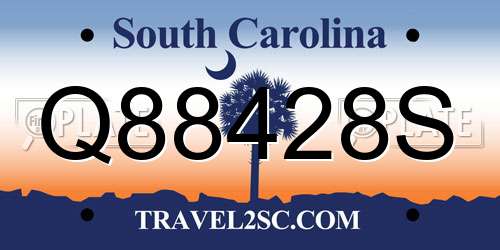 Q88428S South Carolina License Plate