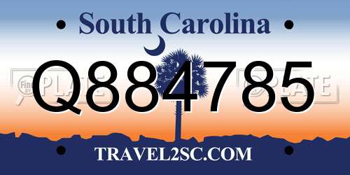 Q884785 South Carolina License Plate