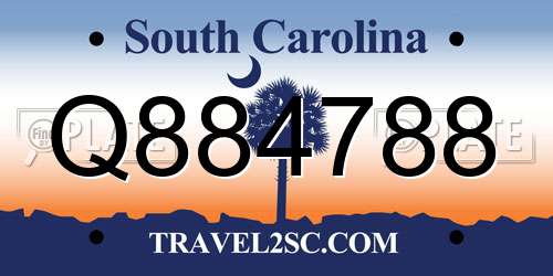 Q884788 South Carolina License Plate
