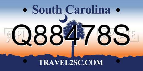 Q88478S South Carolina License Plate
